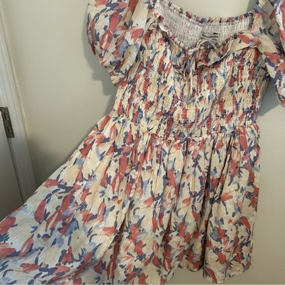 Abercrombie & Fitch Smocked Floral Bodice Mini Dress Size XL - Picture 5 of 5